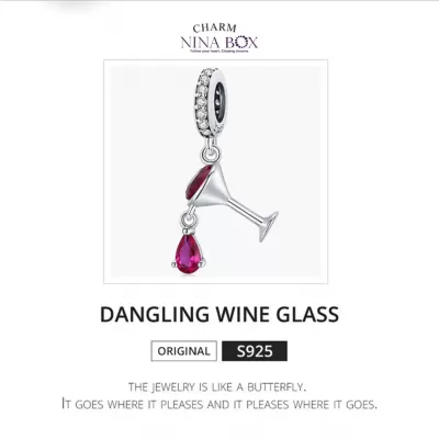 Чармс приверзок Dancing wine glass Ninabox®