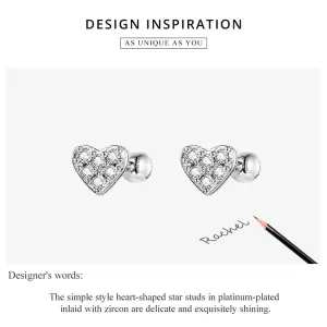 Обетки  Heart stud earrings   Ninabox®