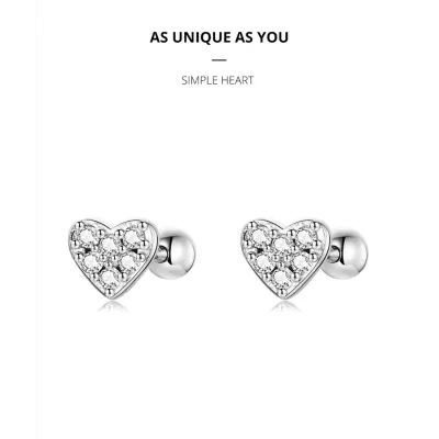 Обетки  Heart stud earrings   Ninabox®