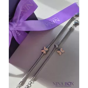 Алка  комбо мајка и керка Pink butterfly Ninabox®