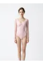 Minerva Mesh LS Pink - Трико за балет 