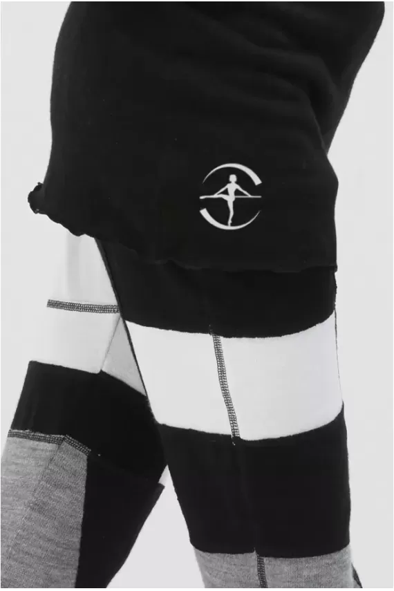 Syrma Black White Grey - Плетени панталони за загревање 