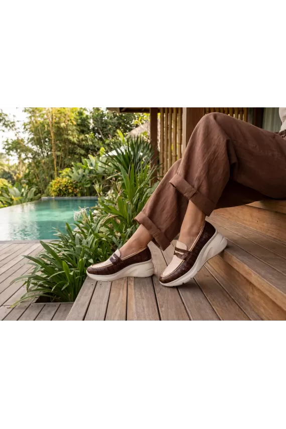 Croco Platform Loafers