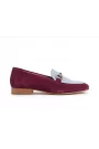 Burgundy & Light Blue Leather Loafers