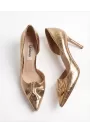 Aurelia Italian Leather Pumps – Gold Croc Statement Edition