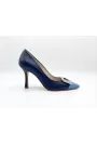 Italian Leather Comfortable Pumps – Blue  High Heels
