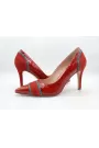 Scarlet Italian Leather Pumps – Red Croc & Suede Edition