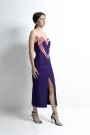 Purple Midi Silhouette Heart Shaped Open Leg Dress