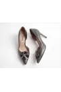 Noir Italian Leather Pumps – Graphite Metallic Edition