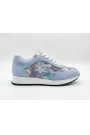 Azzurra Italian Leather Sneakers – Light Blue Floral Edition