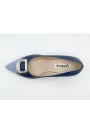 Italian Leather Comfortable Pumps – Blue  High Heels