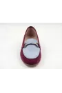 Burgundy & Light Blue Leather Loafers