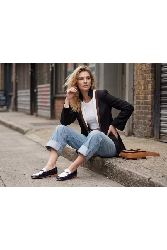 Black & White Croco Loafers