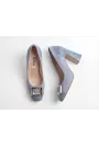 Luna Italian Leather Pumps – Sky Blue Buckle Edition