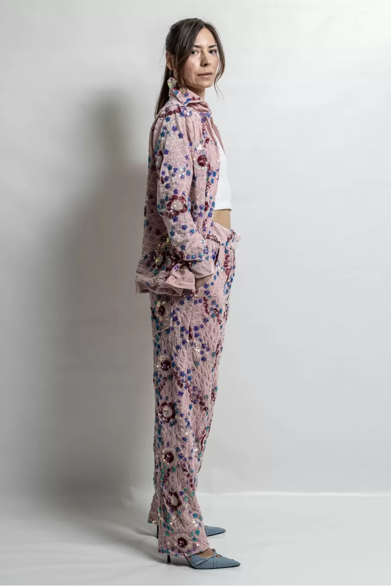  Velvet Blazer  Adorned with  Sequins