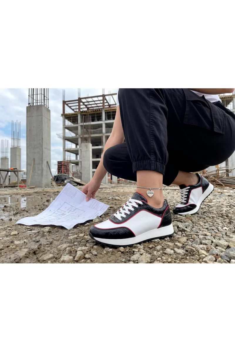 Vittoria Italian Leather Sneakers – Black & White Power Edition