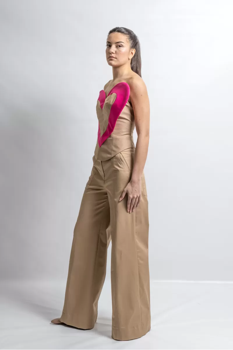 Beige Corset 3D Heart Shape 