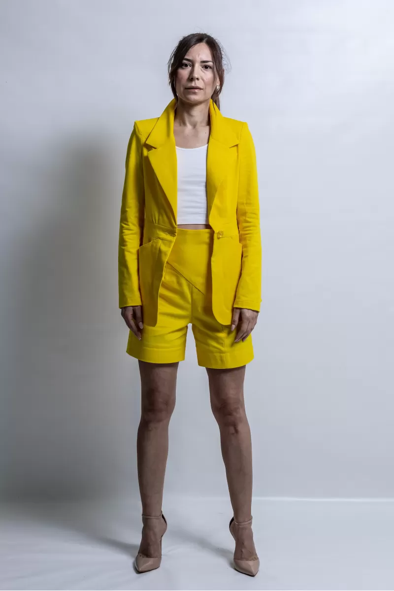 High-Waisted Yellow Shorts