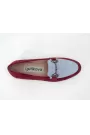 Burgundy & Light Blue Leather Loafers