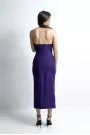 Purple Midi Silhouette Heart Shaped Open Leg Dress