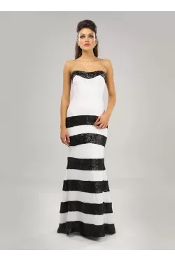 Mesmerizing Black and White Strapless Dress