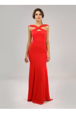 Red Long Silhouette DressGown