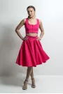 High Waist Voluminous Skirt - Magenta pink hue