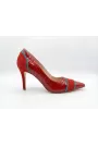 Scarlet Italian Leather Pumps – Red Croc & Suede Edition