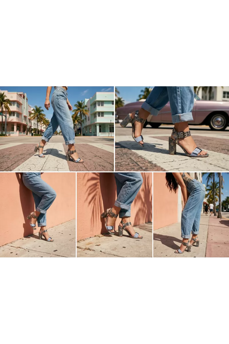 Silver Sky Camo Sandals