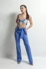  Pants With a High Waisted Bow- Flare Trousers