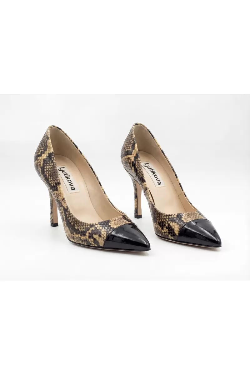 Luxury Comfortable Italian Leather Pumps -Piton Print Hells