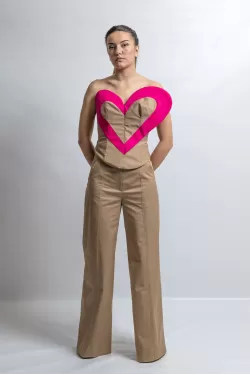 Beige Corset 3D Heart Shape 