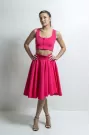 High Waist Voluminous Skirt - Magenta pink hue