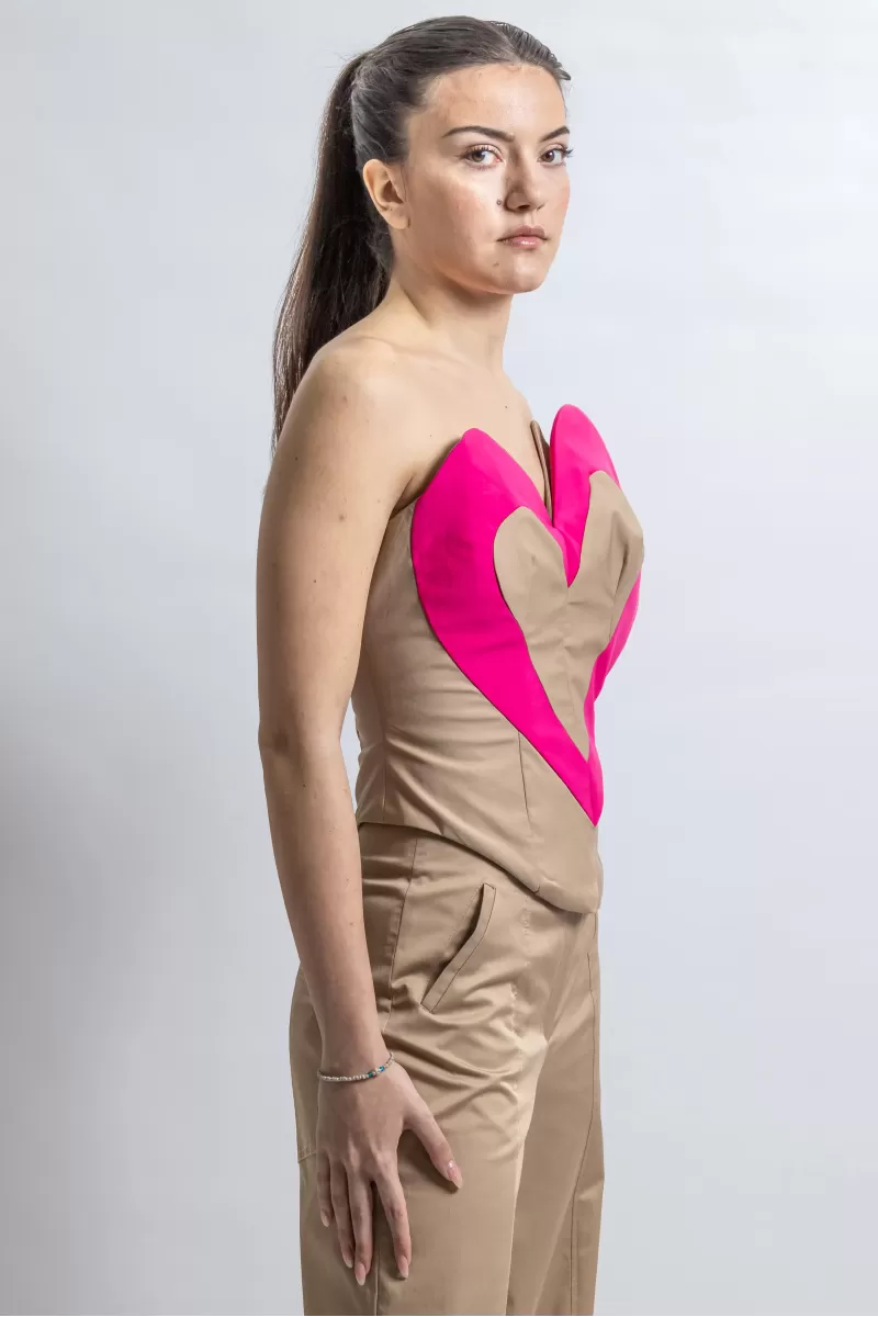 Beige Corset 3D Heart Shape 